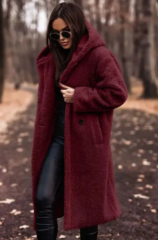 Long Sleeve Woolen Women's Coat - Swamp's Store