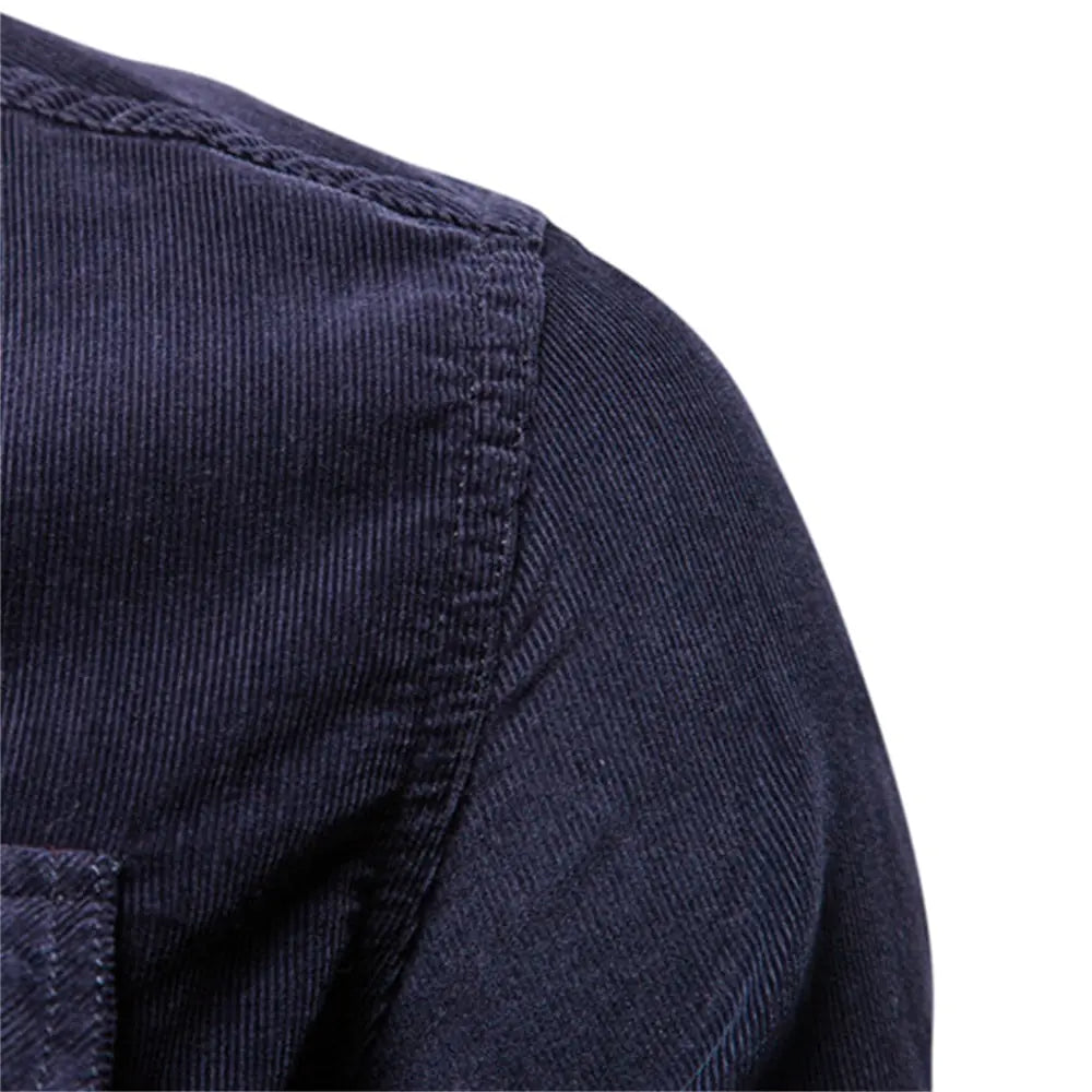 AI- Men's Business Casual Corduroy Shirt - Swamp's Store