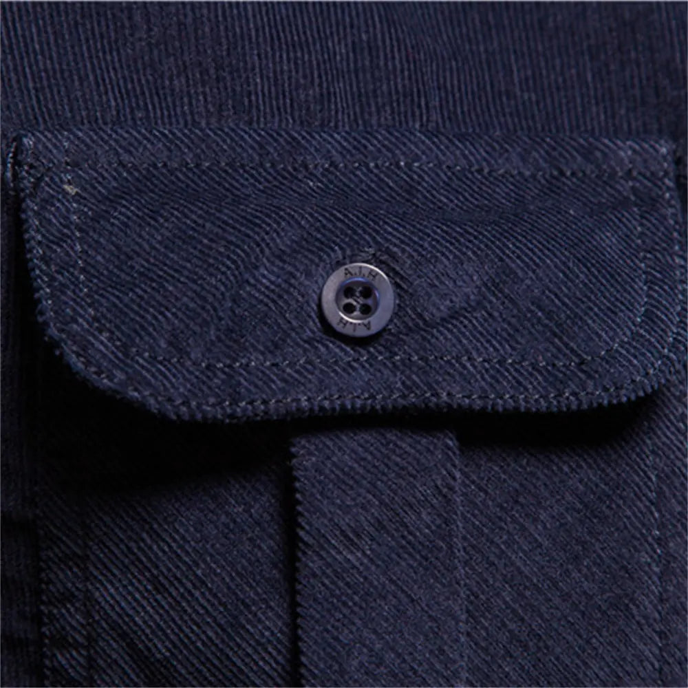 AI- Men's Business Casual Corduroy Shirt - Swamp's Store