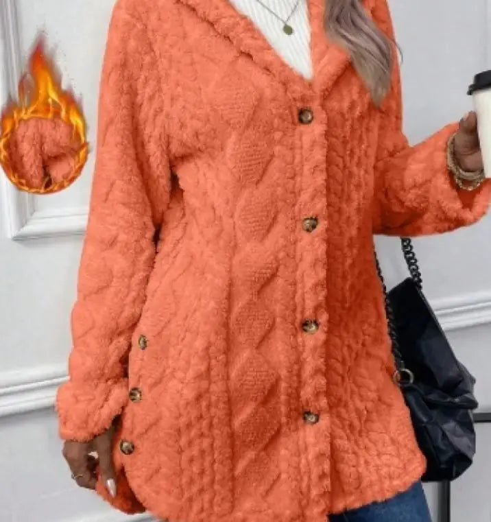 Hooded Cardigan Button Long Jacket Winter Coat - Swamp's Store