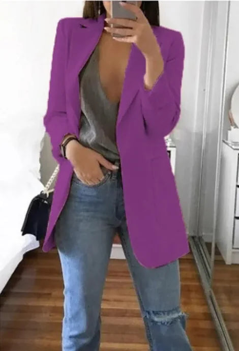 Lapel Slim Cardigan Temperament Blazer - Swamp's Store