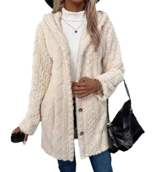 Hooded Cardigan Button Long Jacket Winter Coat - Swamp's Store