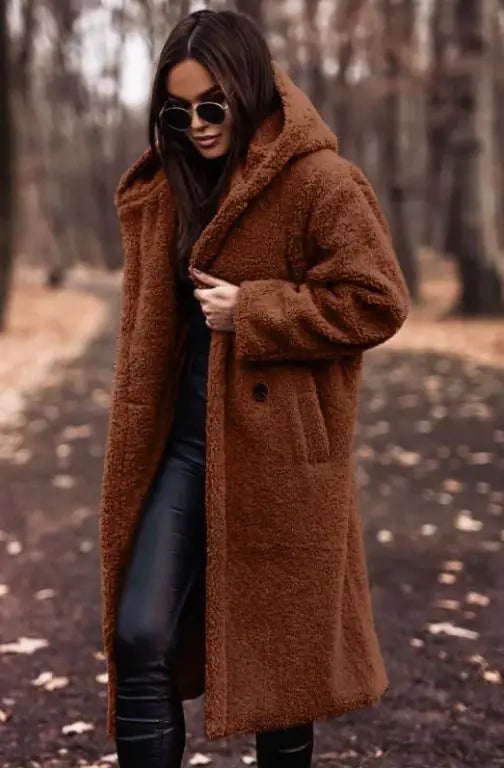 Long Sleeve Woolen Women's Coat - Swamp's Store