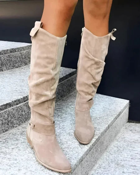 Women's Suede High Boots with Zipper - Swamp's Store