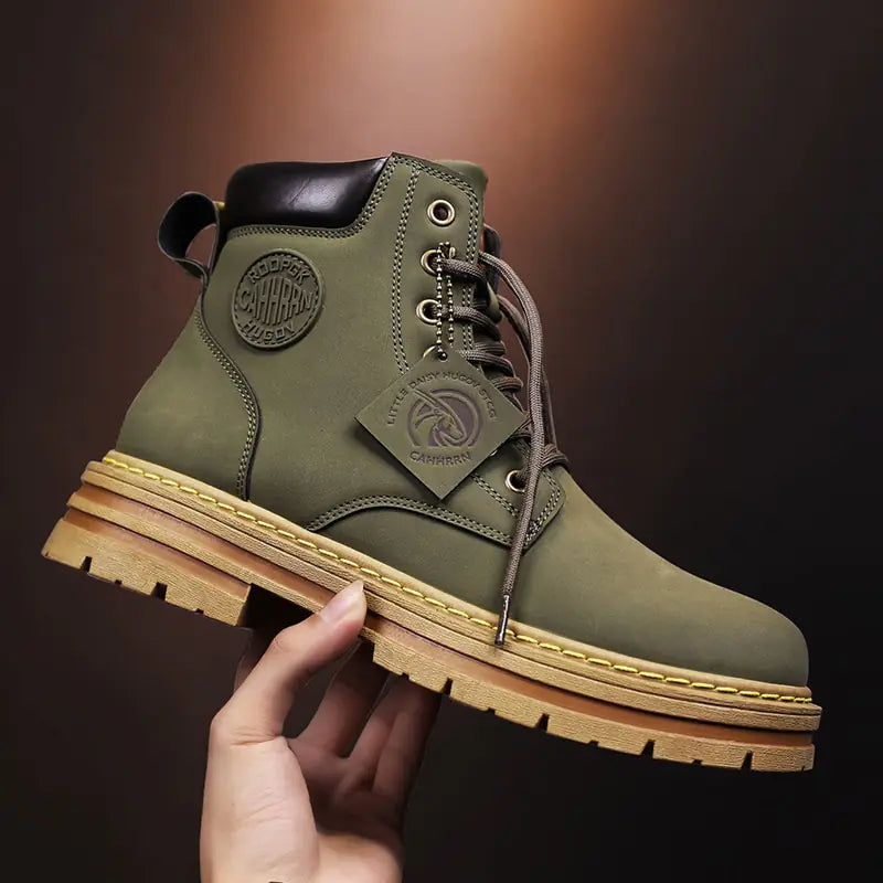 High Top Boots Men's Leather Shoes - Swamp's Store