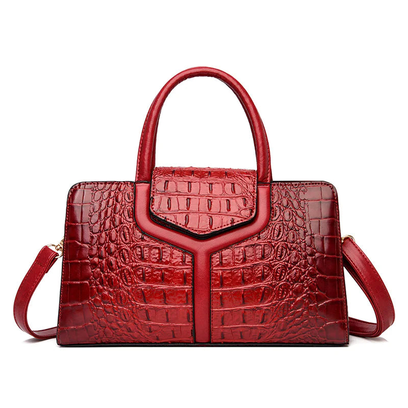 Faux Crocodile Leather Messenger Bag - Swamp's Store