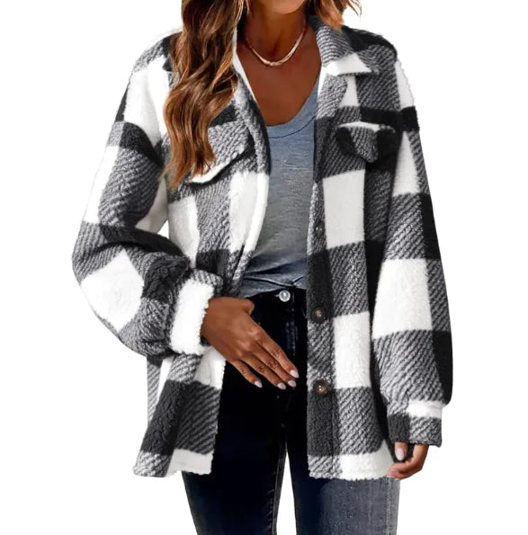 AG- Chic Comfort Plaid Wool Jacket - Swamp's Store