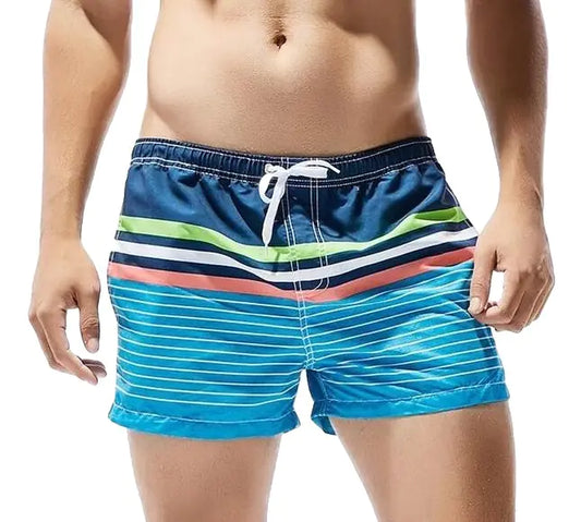 Striped Print Swim Shorts for Beach and Surfing - Swamp's Store