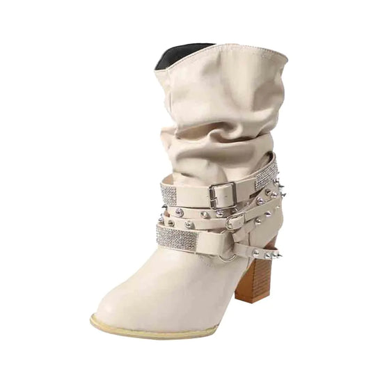 Sprigo - Leather ankle boots in Western style with strap - Swamp's Store