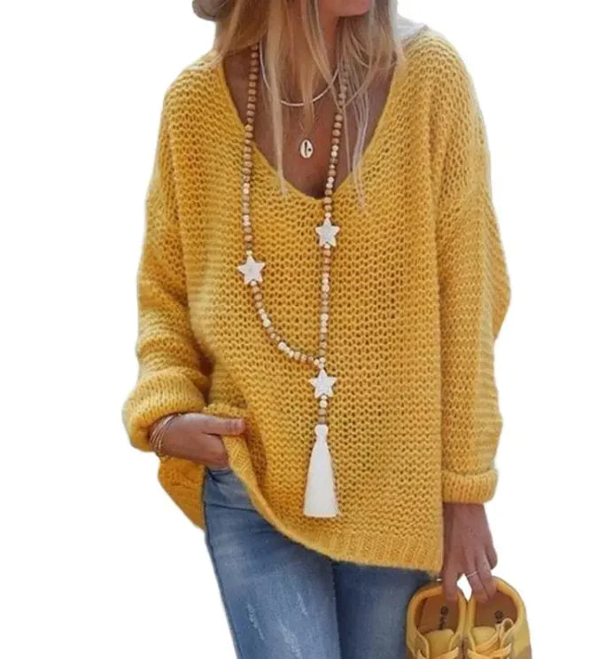 #I-Cozy V-Neck Knit Sweater - Swamp's Store