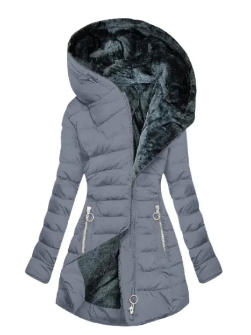 Women's Plush Hooded Cotton-padded Coat - Swamp's Store