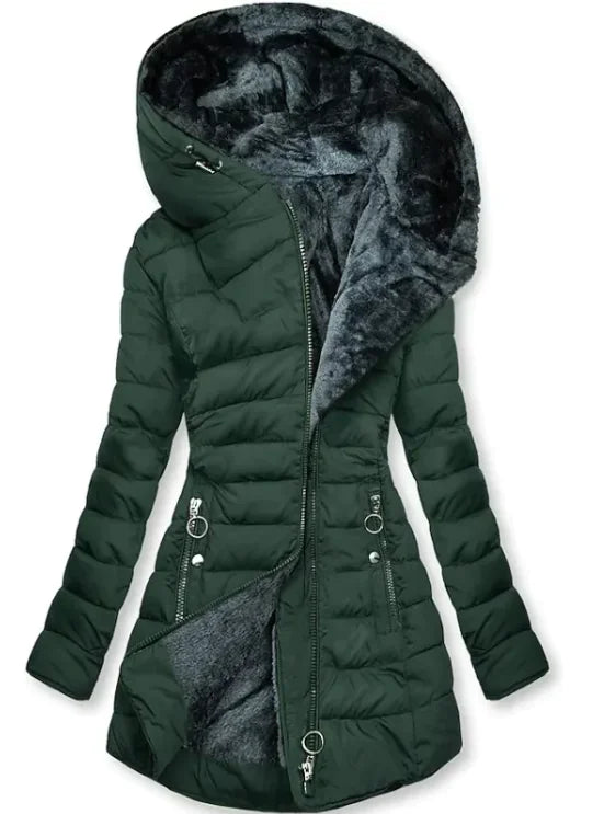 Women's Plush Hooded Cotton-padded Coat - Swamp's Store