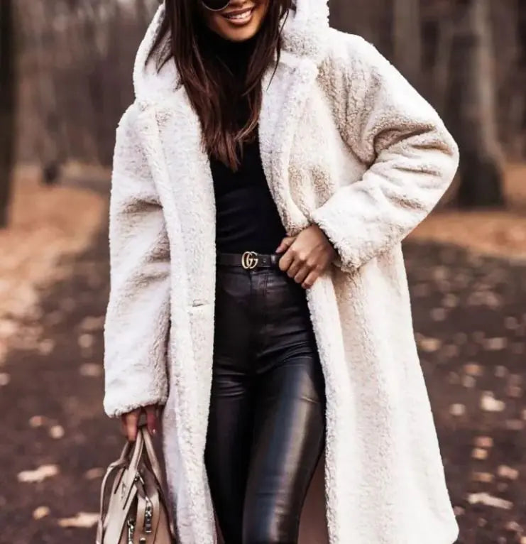 Long Sleeve Woolen Women's Coat - Swamp's Store