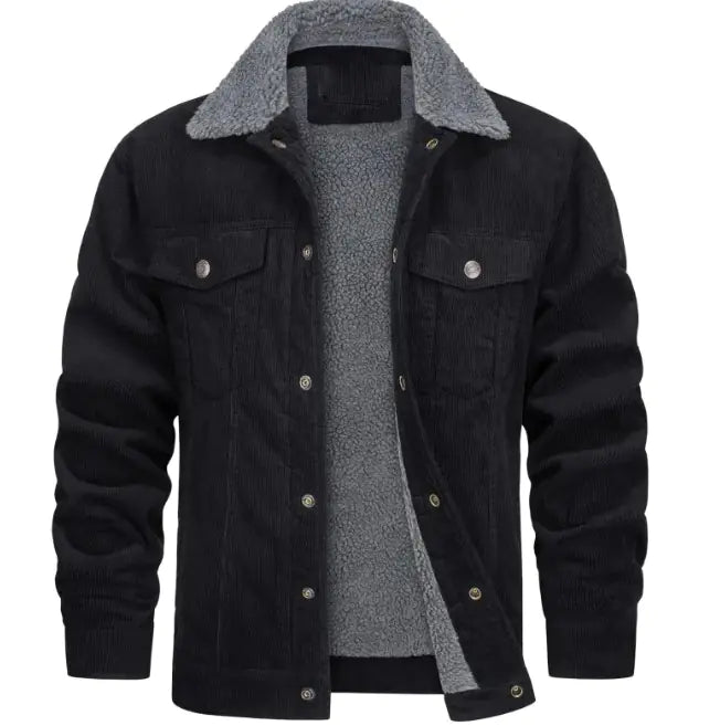 AH- Corduroy Plush Jacket Coat - Swamp's Store