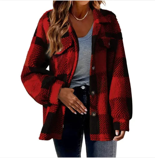 AG- Chic Comfort Plaid Wool Jacket - Swamp's Store