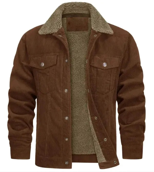 AH- Corduroy Plush Jacket Coat - Swamp's Store