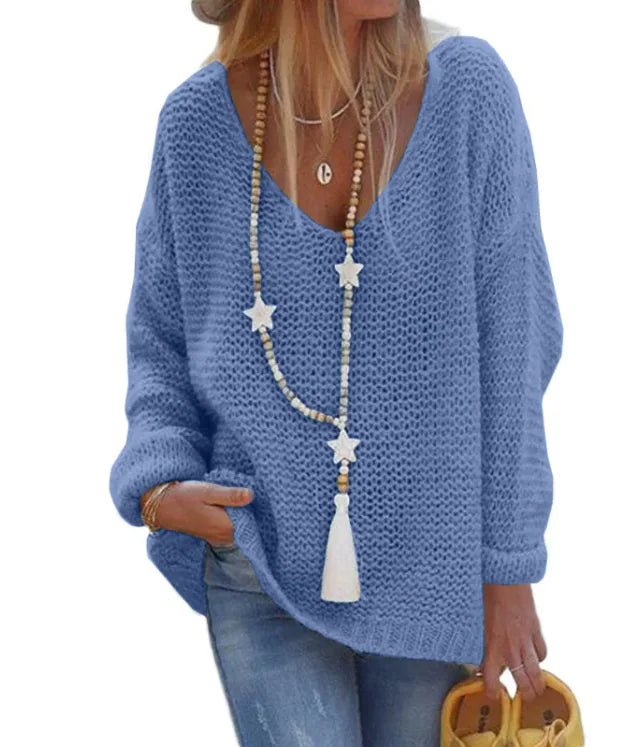 #I-Cozy V-Neck Knit Sweater - Swamp's Store