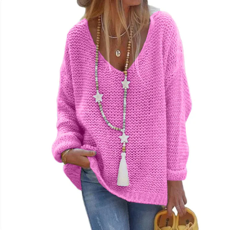 #I-Cozy V-Neck Knit Sweater - Swamp's Store