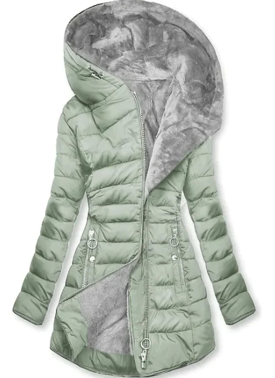 Women's Plush Hooded Cotton-padded Coat - Swamp's Store