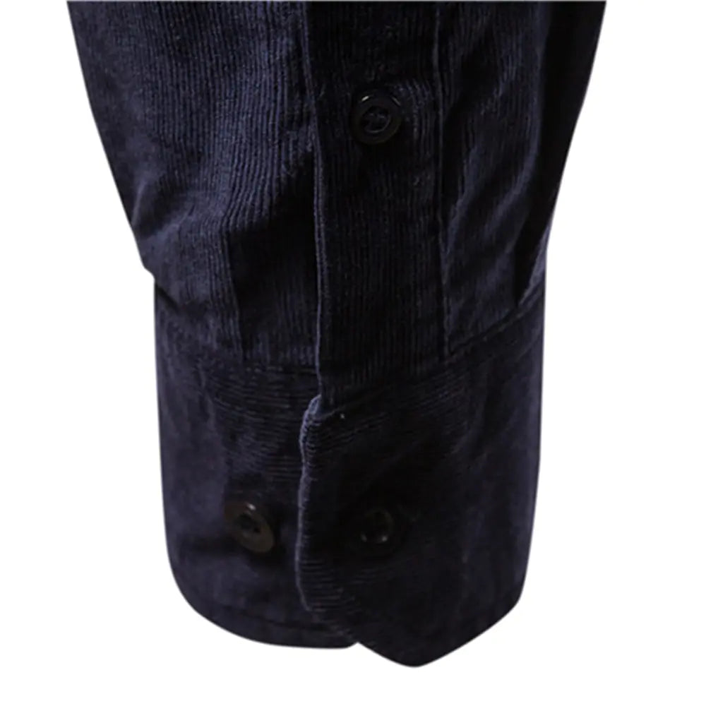 AI- Men's Business Casual Corduroy Shirt - Swamp's Store