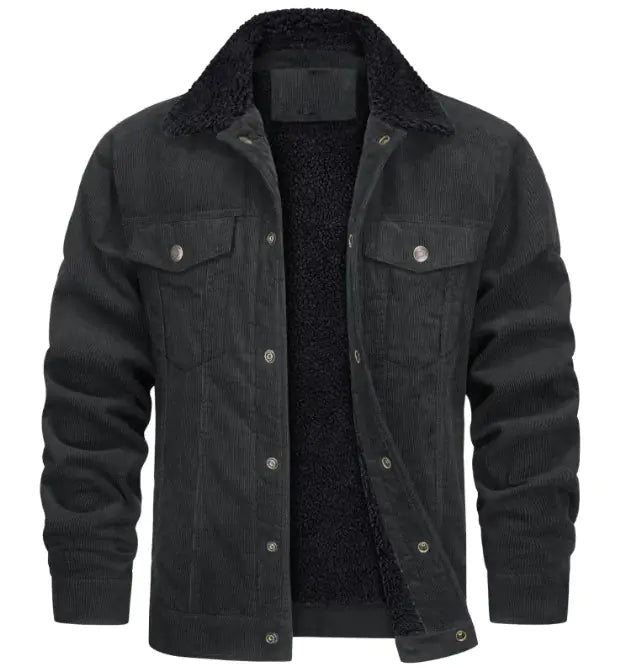 AH- Corduroy Plush Jacket Coat - Swamp's Store