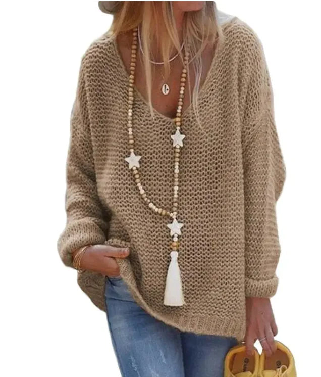 #I-Cozy V-Neck Knit Sweater - Swamp's Store