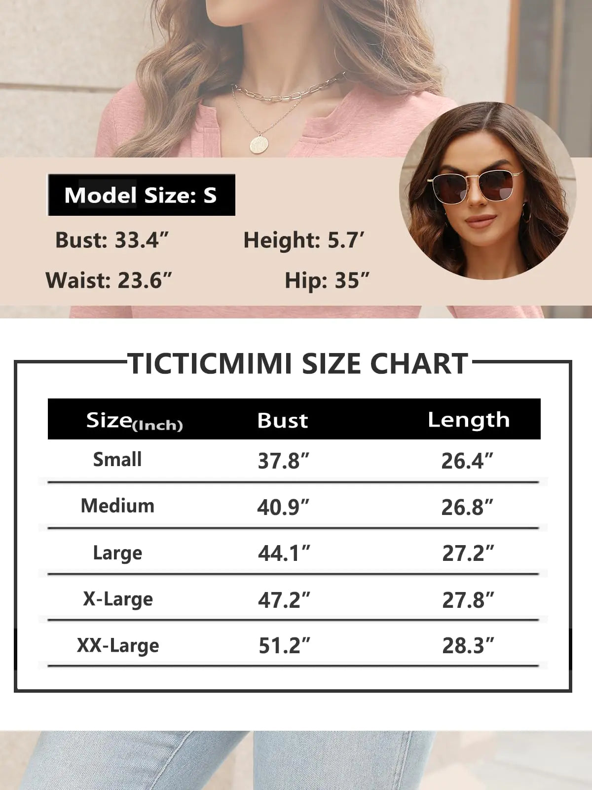 AM- TICTICMIMI Women's V Neck 3/4 Sleeve T Shirts Casual Basic Summer Tees Shirts Loose Fit Tunic Tops X-Large Grey - Swamp's Store